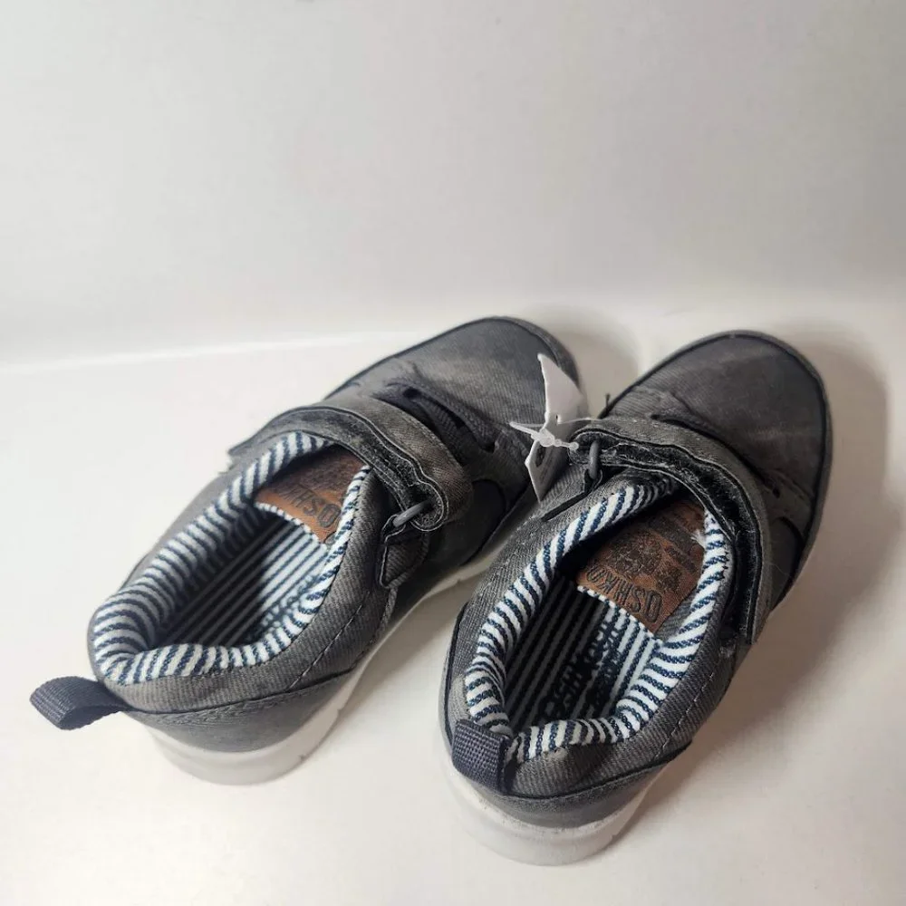 NEW OshKosh B'Gosh Size 7 Toddler Velcro Sneakers Shoes Gray White  NWT